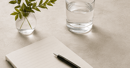 Wellness journal lifestyle scene